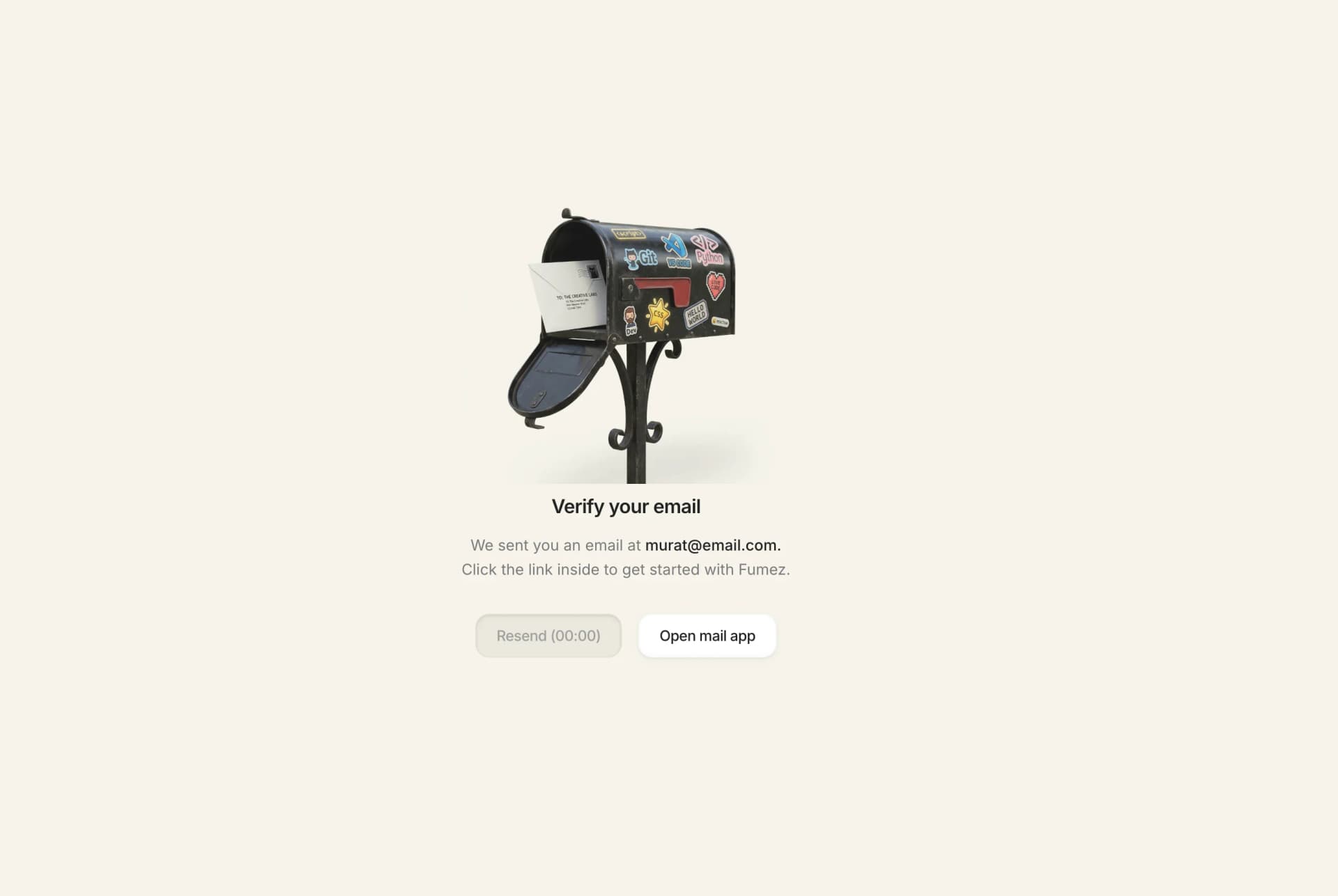 Skeuomorphic Verify Email